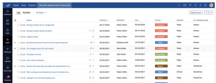Zoho Project Issue Tracker