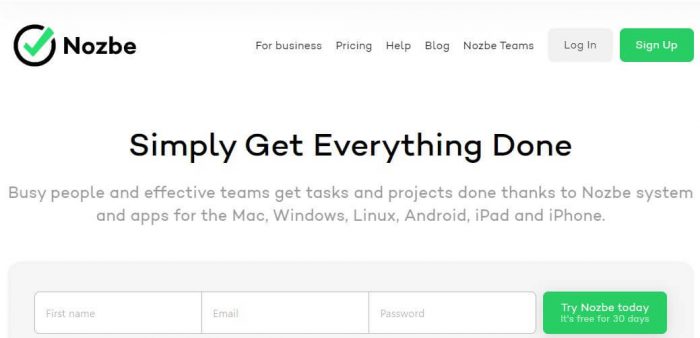 Nozbe: Simply Get Everything Done