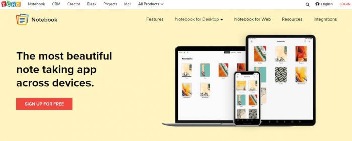 Zoho notebook
