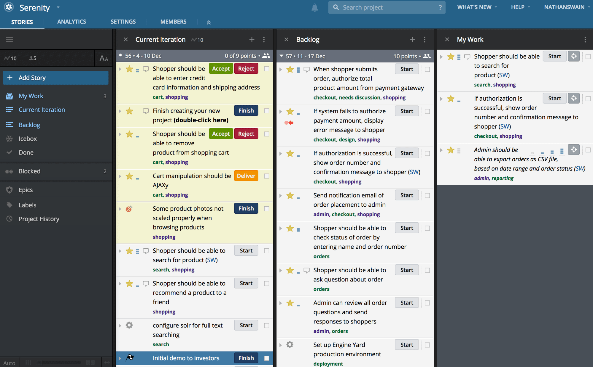 Pivotal Tracker Gantt Chart