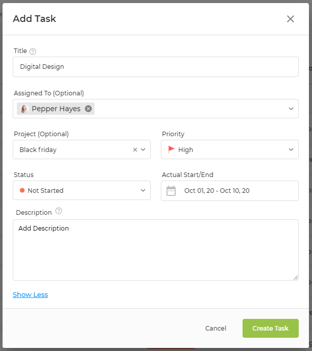 nTask Task Creation