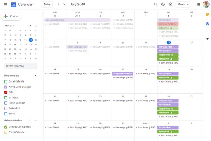 calendar carrier manager free