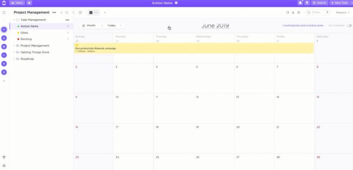 Clickup calendar