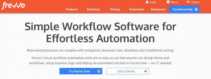 Frevvo - best business process management software