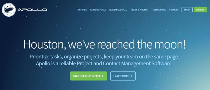 Apollo - best free project management software