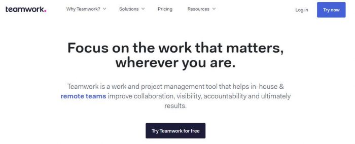 teamwork app is a project planning tool that focuses on the work that matters, wherever you are