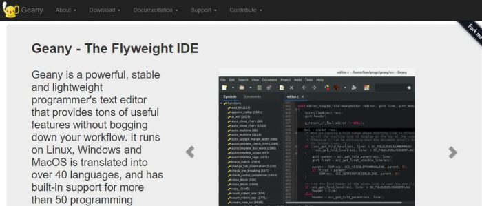 Geany best free code editor