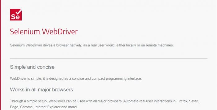 Selenium Webdriver - testing tool