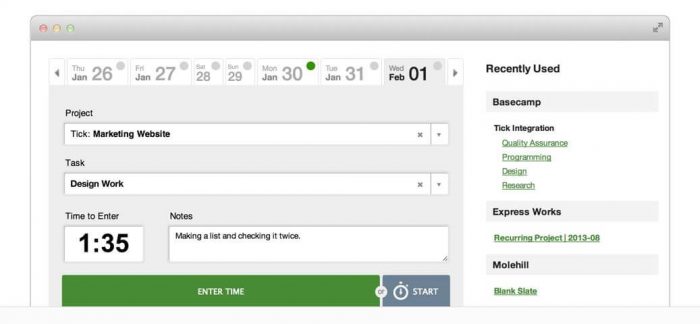 Tick Timesheet software