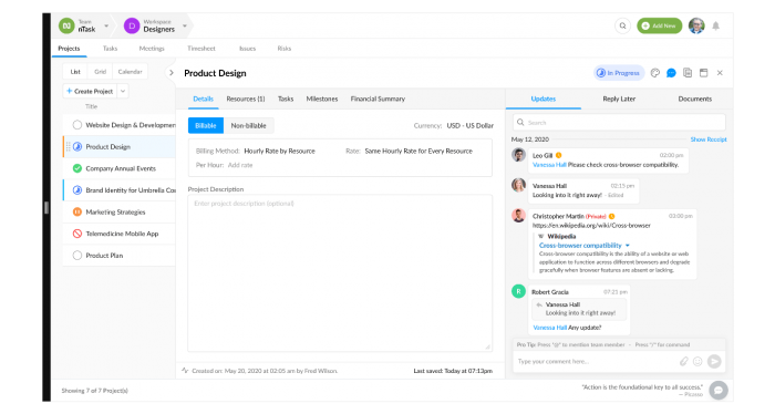 PM chat and project collaboration