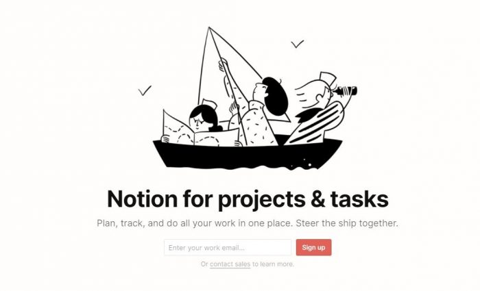 Notion for project and tasks