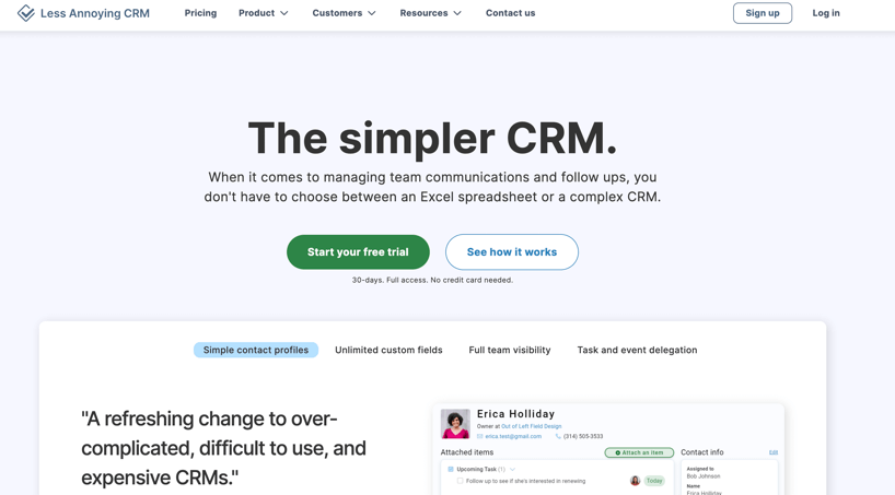 less annoying crm