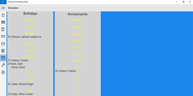 my personal address book
