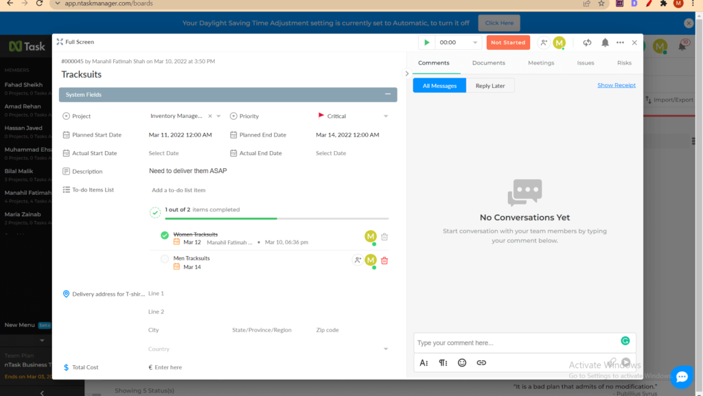 task optimize 2