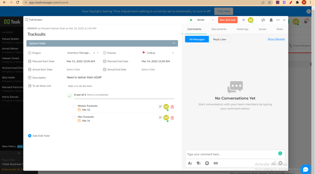 to do items for inventory management